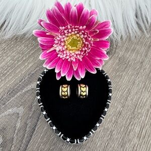 💕 BRIGHTON ABC'S Set of Two Silver & Gold Hearts Spacer Beads